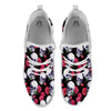 Skull Red Rose Print Pattern White Athletic Shoes-grizzshop