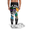 Skull Relax On Beach Print Men's Leggings-grizzshop