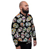 Skull Sugar Print Pattern Men's Bomber Jacket-grizzshop