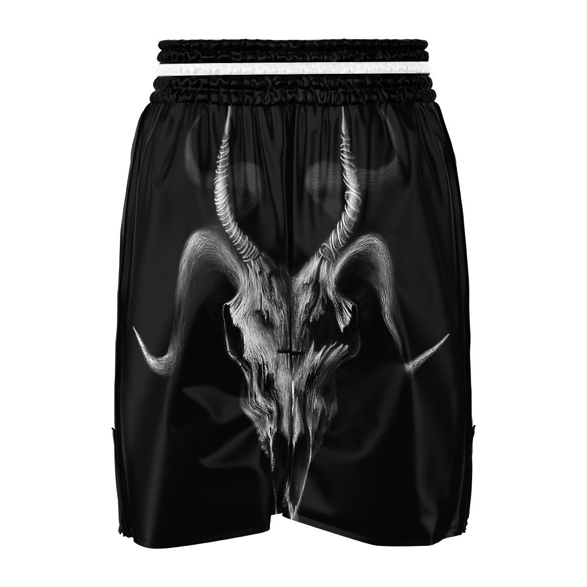 Skull Symbol Satan Goat Print Boxing Shorts-grizzshop