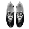 Skull Symbol Satan Goat Print White Athletic Shoes-grizzshop