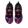 Skull Teal And Purple Print Pattern Black Sneaker-grizzshop