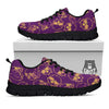 Skull Teal And Purple Print Pattern Black Sneaker-grizzshop