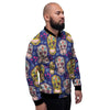 Skull Teal Sugar Print Pattern Men's Bomber Jacket-grizzshop