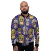 Skull Teal Sugar Print Pattern Men's Bomber Jacket-grizzshop