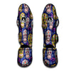 Skull Teal Sugar Print Pattern Muay Thai Shin Guards-grizzshop