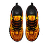 Skull Three Flaming Print Black Sneaker-grizzshop