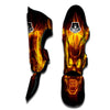 Skull Three Flaming Print Muay Thai Shin Guards-grizzshop