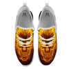 Skull Three Flaming Print White Athletic Shoes-grizzshop