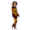 Skull Three Flaming Print Women's Pajamas-grizzshop