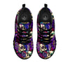 Skull Trippy Print Pattern Black Sneaker-grizzshop