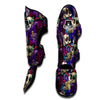 Skull Trippy Print Pattern Muay Thai Shin Guards-grizzshop