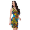 Skull Trippy Psychedelic Bodycon Dress-grizzshop