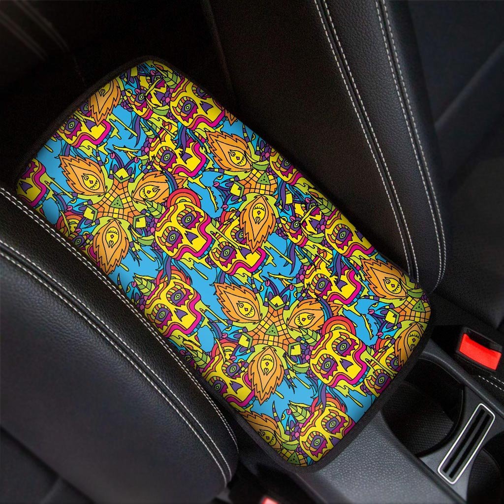 Skull Trippy Psychedelic Car Console Cover-grizzshop