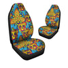 Skull Trippy Psychedelic Car Seat Covers-grizzshop