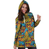 Skull Trippy Psychedelic Hoodie Dress-grizzshop