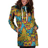 Skull Trippy Psychedelic Hoodie Dress-grizzshop