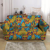 Skull Trippy Psychedelic Loveseat Cover-grizzshop