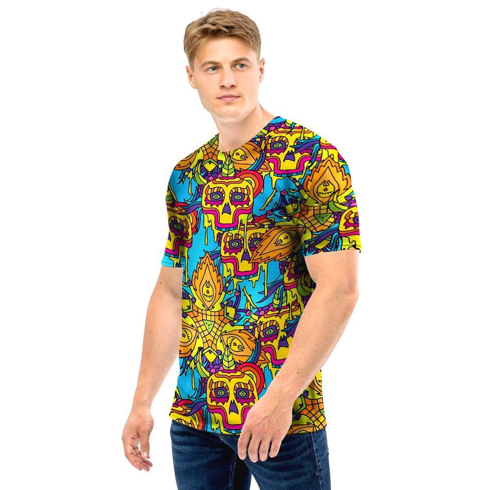 Skull Trippy Psychedelic Men T Shirt-grizzshop