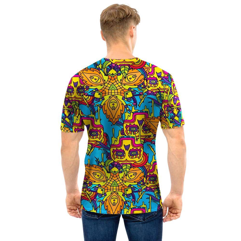 Skull Trippy Psychedelic Men T Shirt-grizzshop