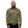 Skull Trippy Psychedelic Men's Bomber Jacket-grizzshop