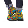 Skull Trippy Psychedelic Men's Boots-grizzshop