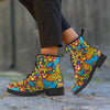 Skull Trippy Psychedelic Men's Boots-grizzshop