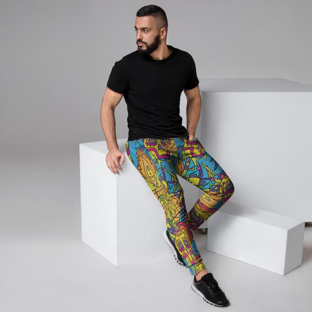 Skull Trippy Psychedelic Men's Joggers-grizzshop