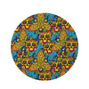 Skull Trippy Psychedelic Round Rug-grizzshop