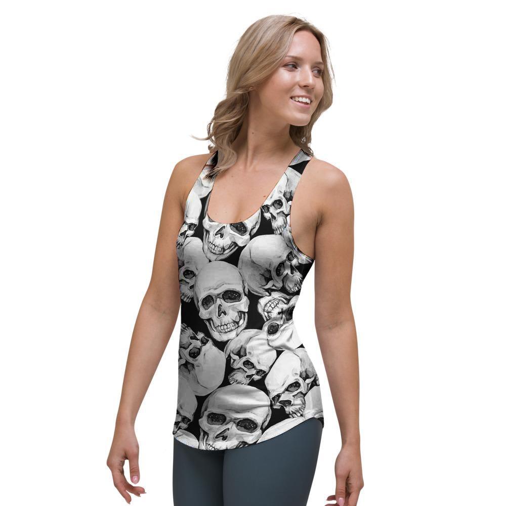 Skull Women's Racerback Tank Top-grizzshop