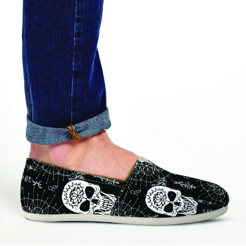 Skull Gothic Witch Canvas Shoes-grizzshop