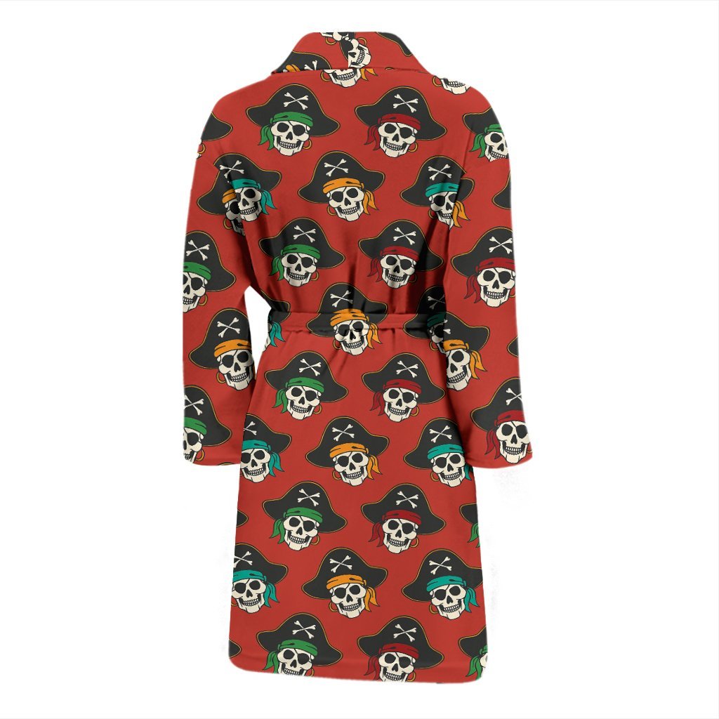 Skull Pirate Print Pattern Men Long Robe-grizzshop