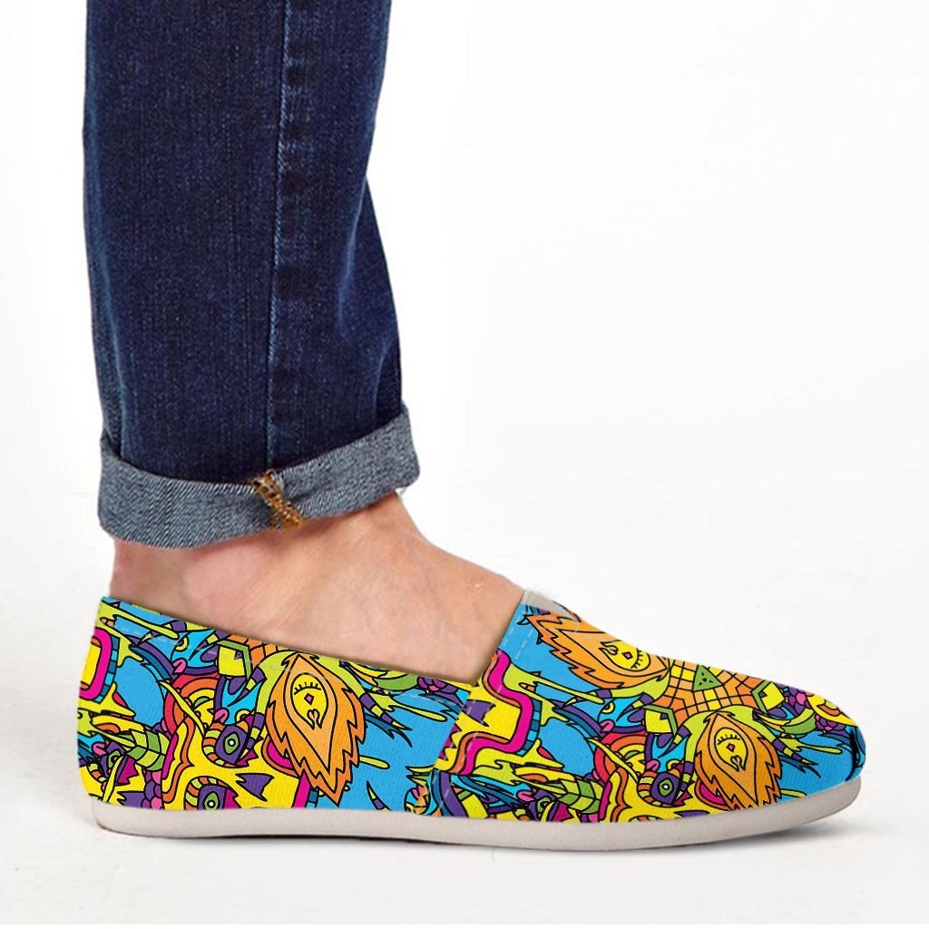 Skull Trippy Psychedelic Canvas Shoes-grizzshop