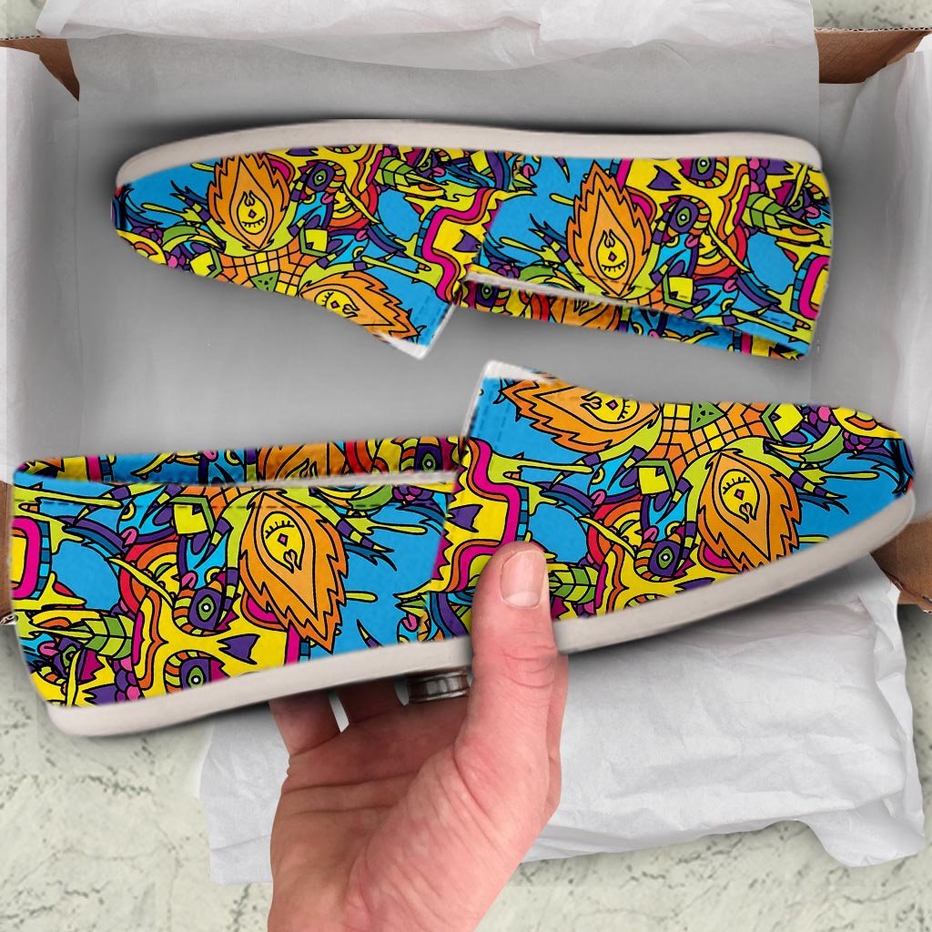 Skull Trippy Psychedelic Canvas Shoes-grizzshop