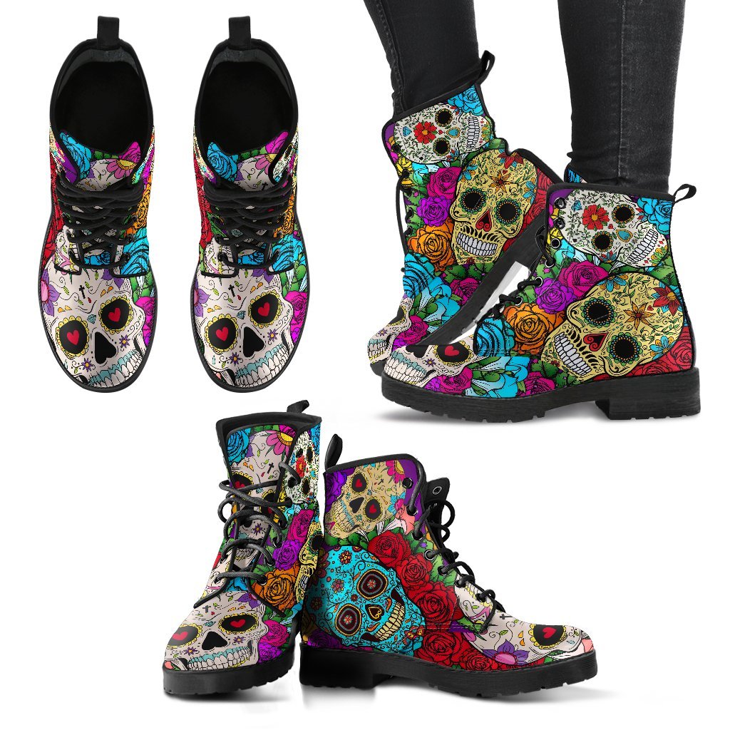 Skulls Handcrafted Boots-grizzshop