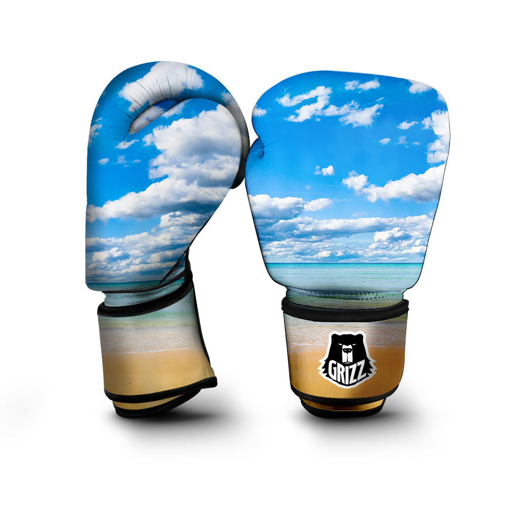 Sky And Sea Print Boxing Gloves-grizzshop