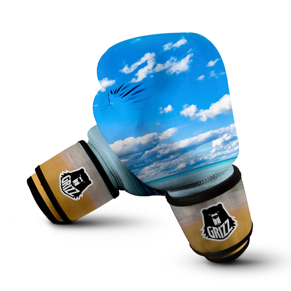 Sky And Sea Print Boxing Gloves-grizzshop