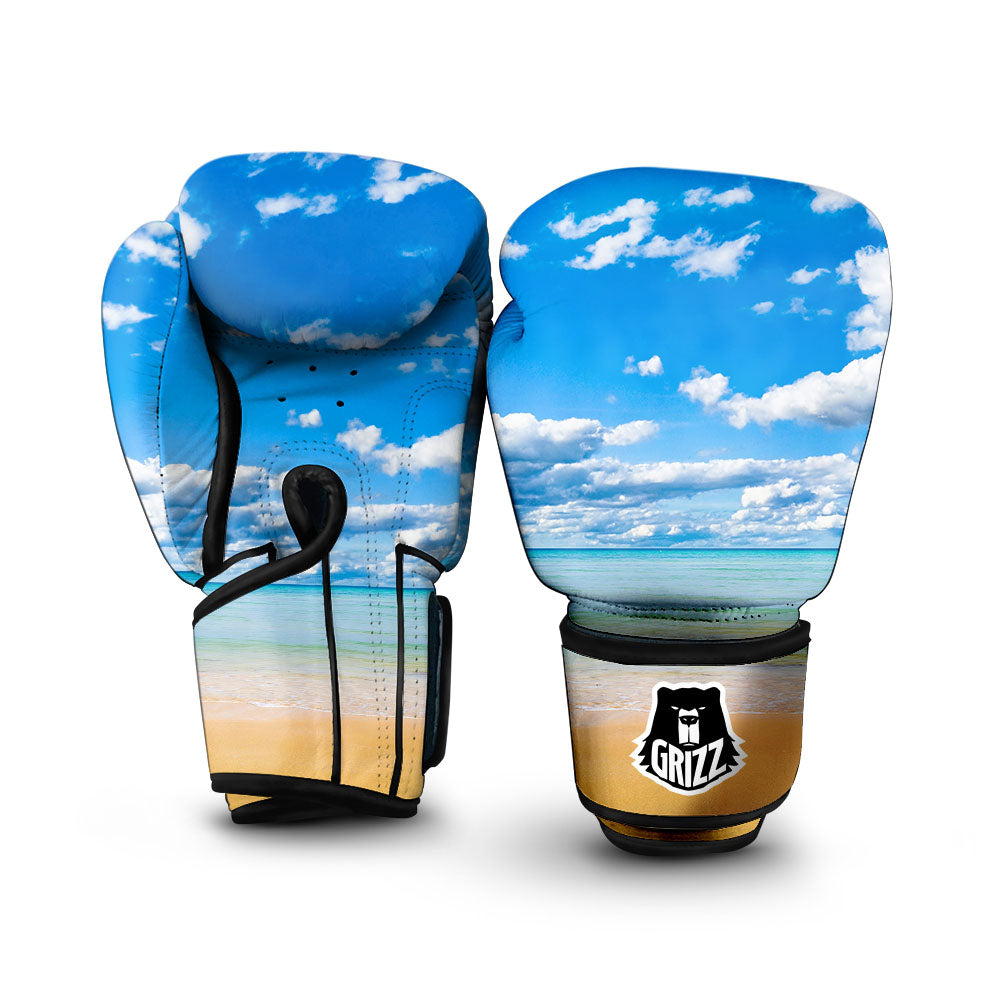 Sky And Sea Print Boxing Gloves-grizzshop