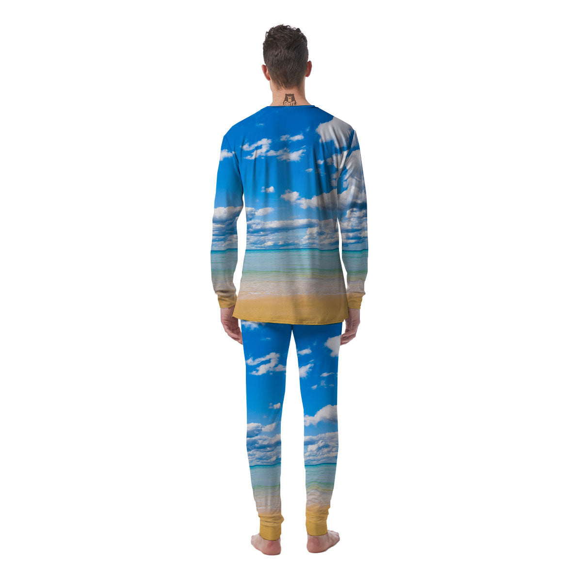 Sky And Sea Print Men's Pajamas-grizzshop