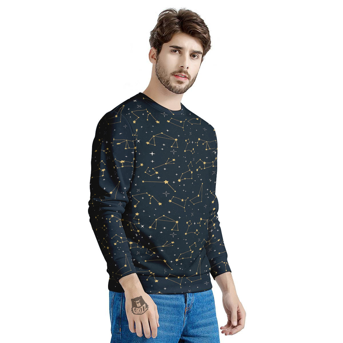 Sky Map Constellation Print Pattern Men's Sweatshirt-grizzshop