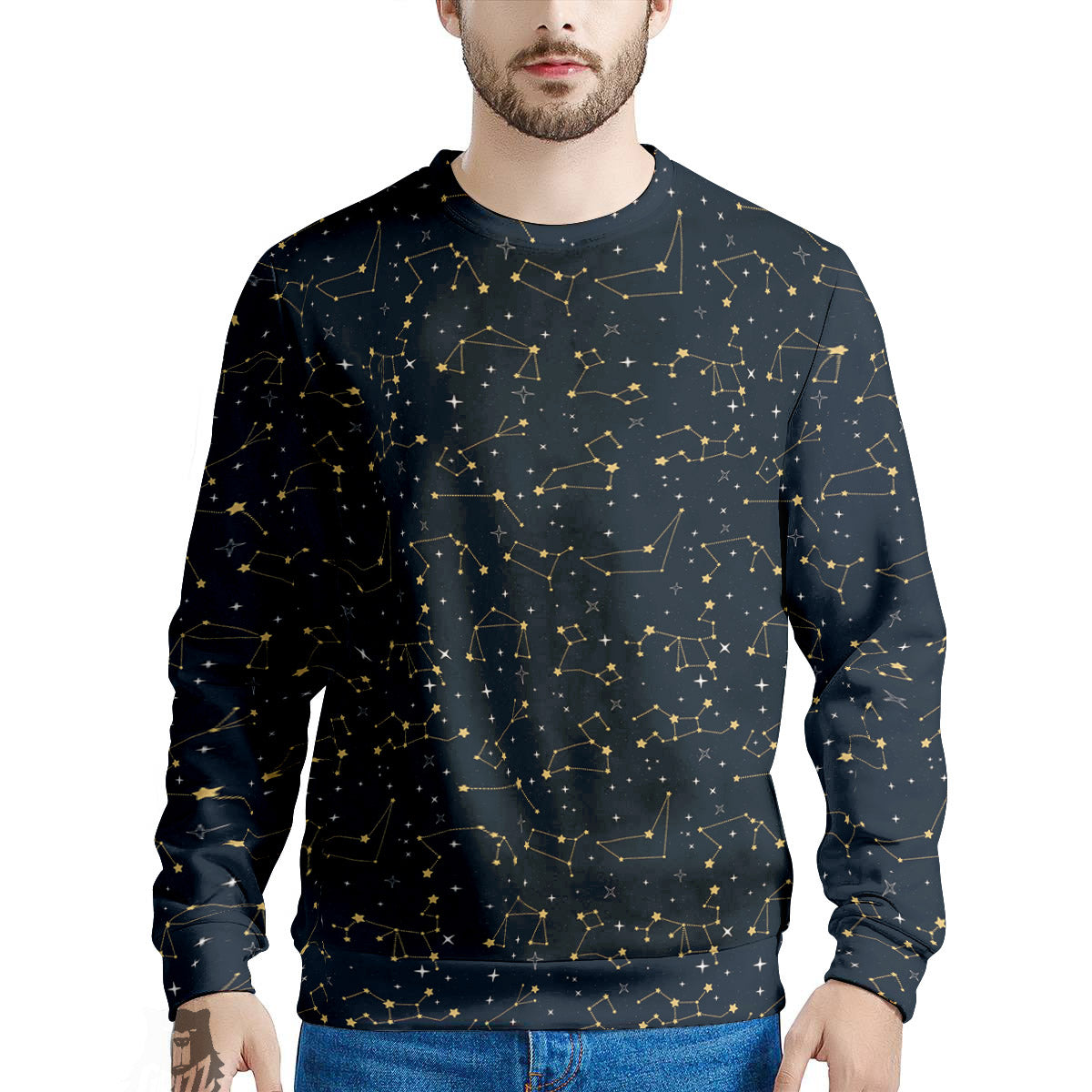 Sky Map Constellation Print Pattern Men's Sweatshirt-grizzshop