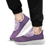 Sky Purple And Full Moon Print White Athletic Shoes-grizzshop