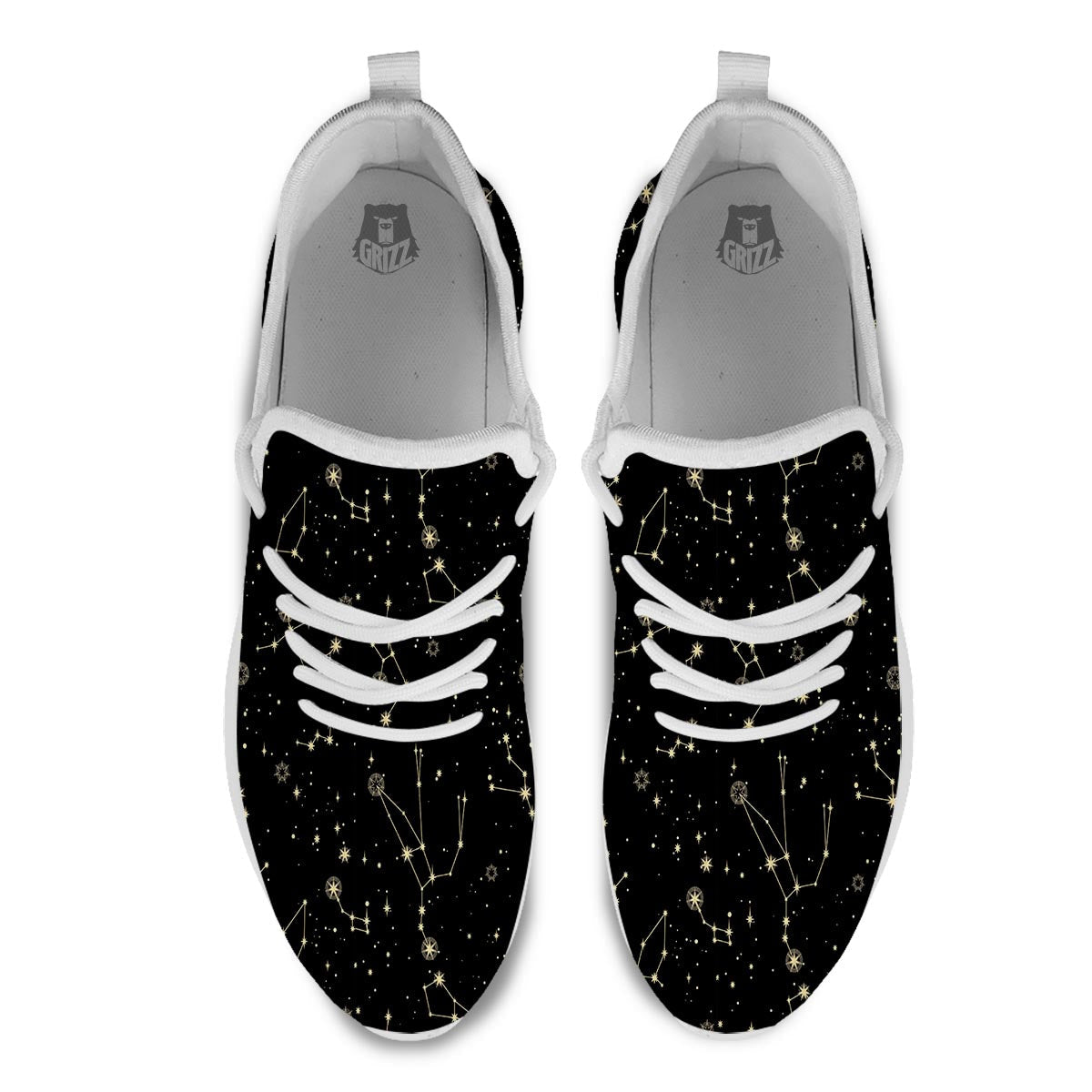 Sky Star Print Pattern White Athletic Shoes-grizzshop