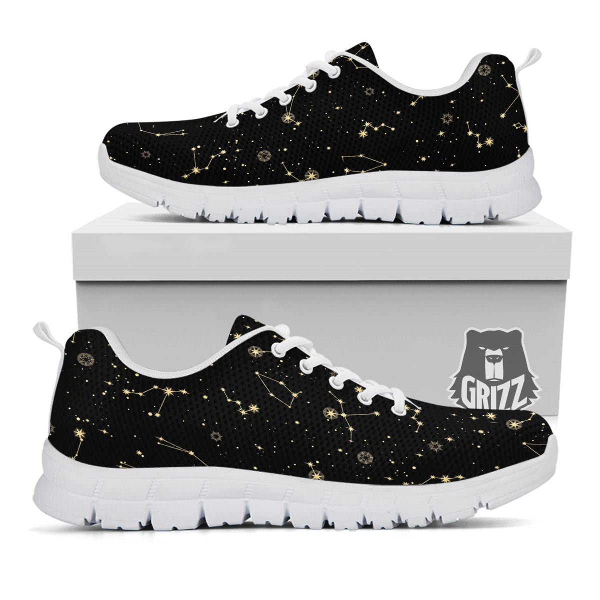 Sky Star Print Pattern White Sneaker-grizzshop