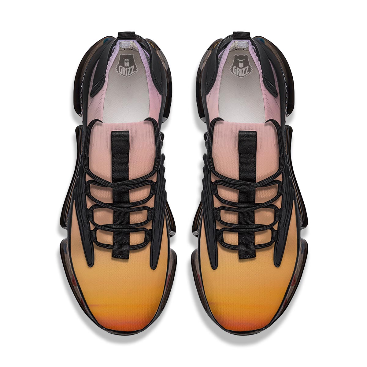 Sky Sunrise Print Black Gym Shoes-grizzshop