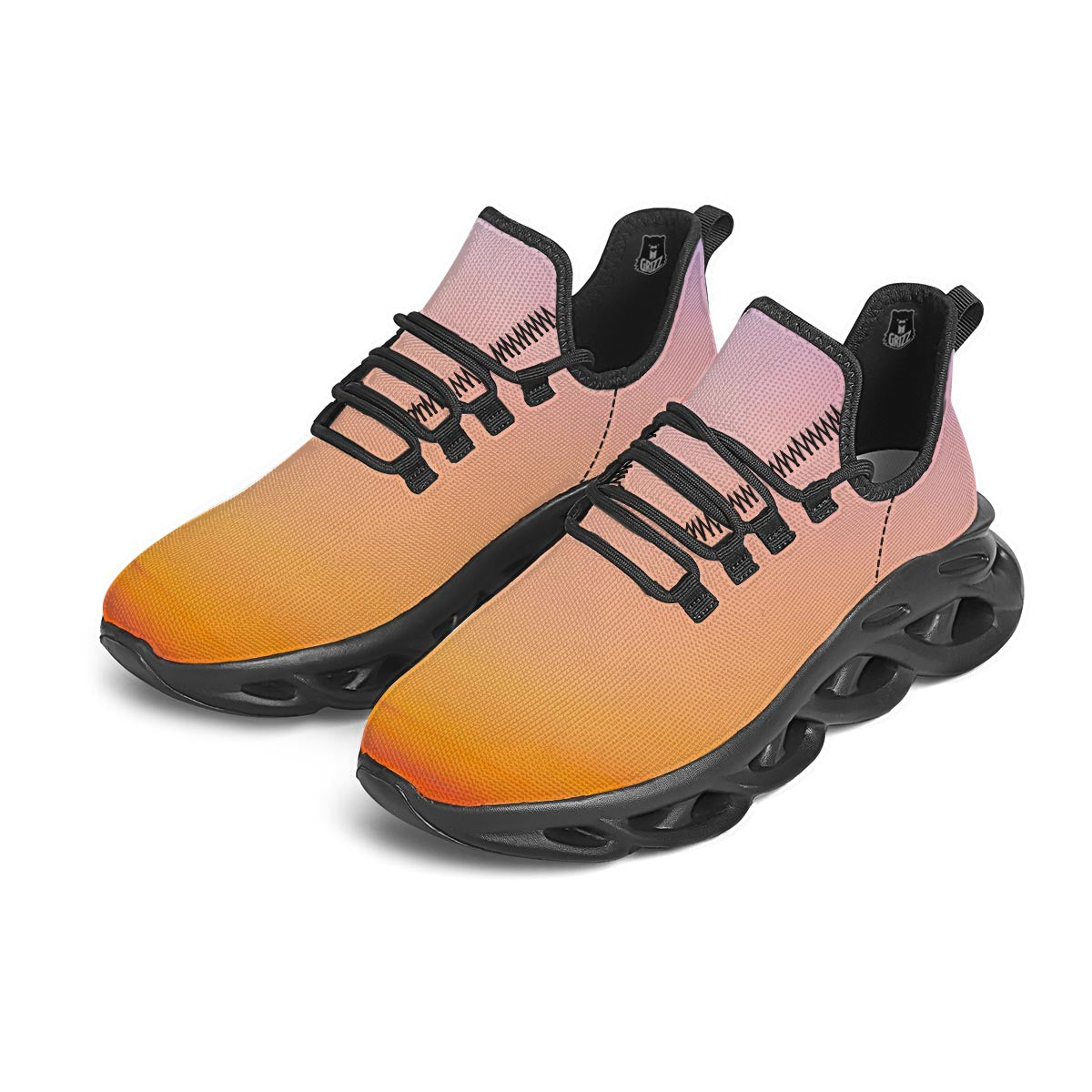 Sky Sunrise Print Black Running Shoes-grizzshop