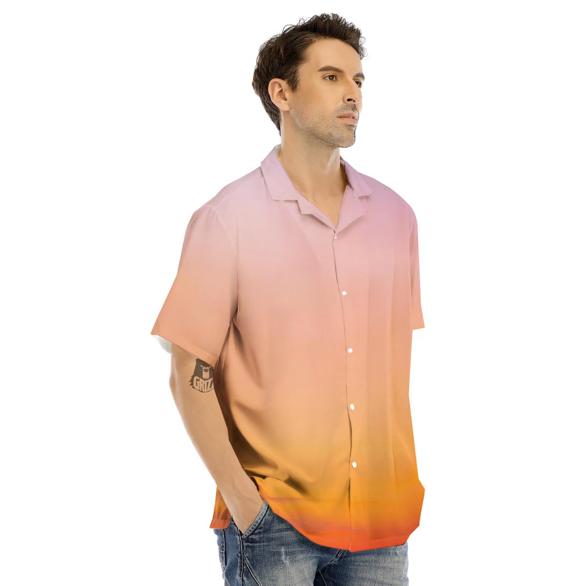 Sky Sunrise Print Men's Hawaiian Shirt-grizzshop