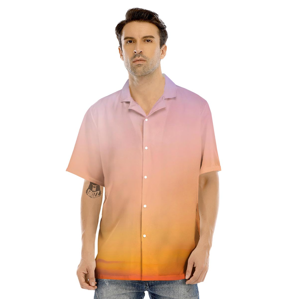 Sky Sunrise Print Men's Hawaiian Shirt-grizzshop