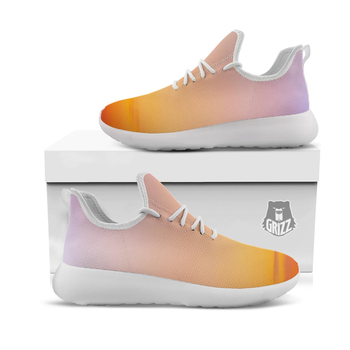 Sky Sunrise Print White Athletic Shoes-grizzshop