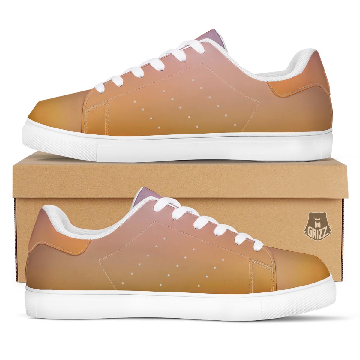 Sky Sunrise Print White Low Top Sneakers-grizzshop